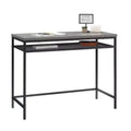 TUYOHW Modern 40 Writing Desk,Home Office Desk with Adjustable Lower Grid Shelf,Metal Frame,Wooking Desk for Home Office,Study,Small Spaces,Gray