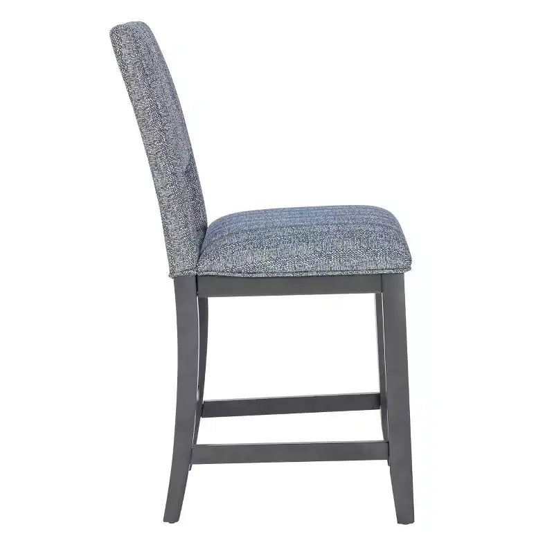 Lot de 2 tabourets de bar rembourrés Harlan avec dossier, hauteur comptoir : sans accoudoirs, dossier plein, cadre en bois d'hévéa, capacité de 125 kg