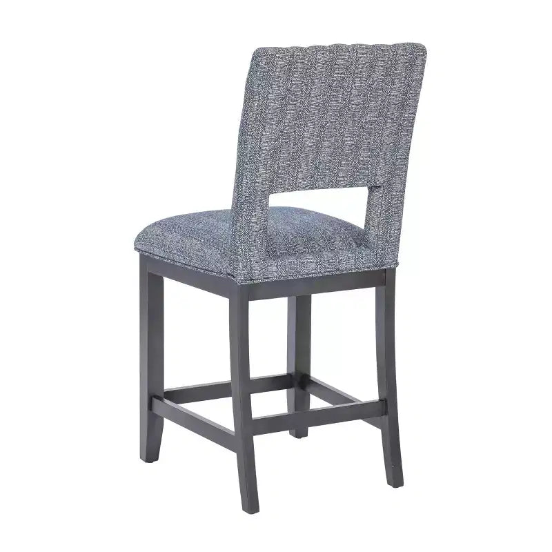 Lot de 2 tabourets de bar rembourrés Harlan avec dossier, hauteur comptoir : sans accoudoirs, dossier plein, cadre en bois d'hévéa, capacité de 125 kg