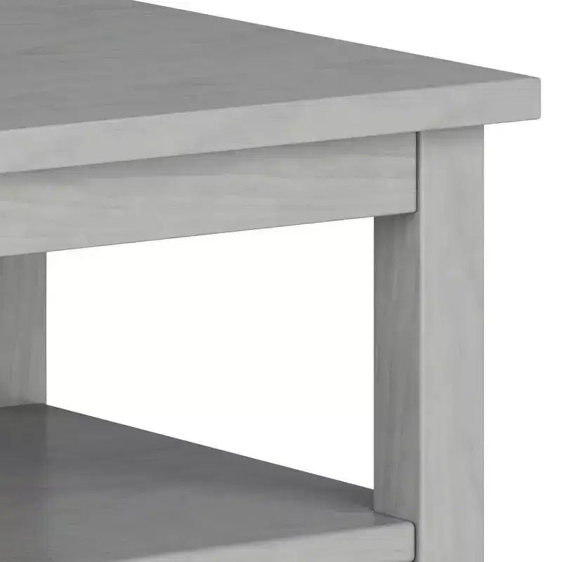 Table d'appoint gris brouillard : style transitionnel, pin, tiroir de rangement, capacité de 22,7 kg