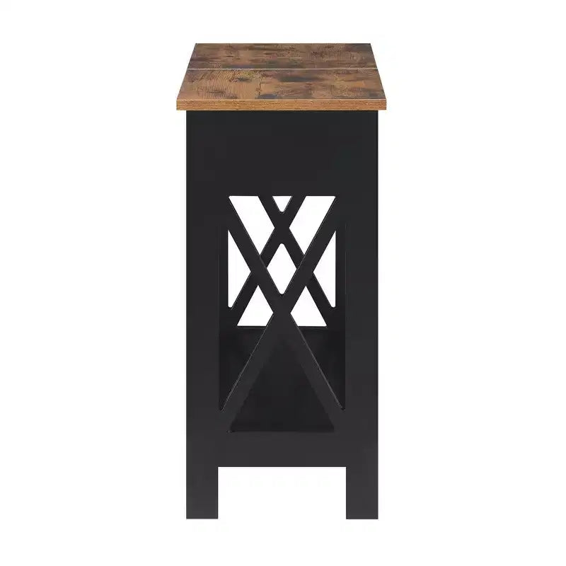 Table d'appoint relevable Oxford avec station de charge et étagère Faux - Breighton Home
