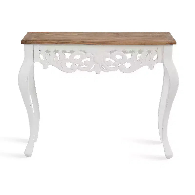 Table console rectangulaire en bois Antonella, 38x13x30, Marron rustique