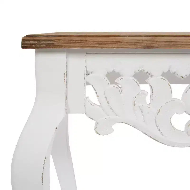 Table console rectangulaire en bois Antonella, 38x13x30, Marron rustique
