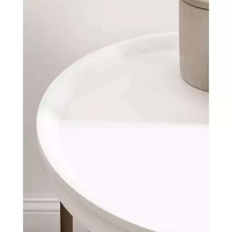 Table d'appoint ronde en MDF, 19x19x26, blanc