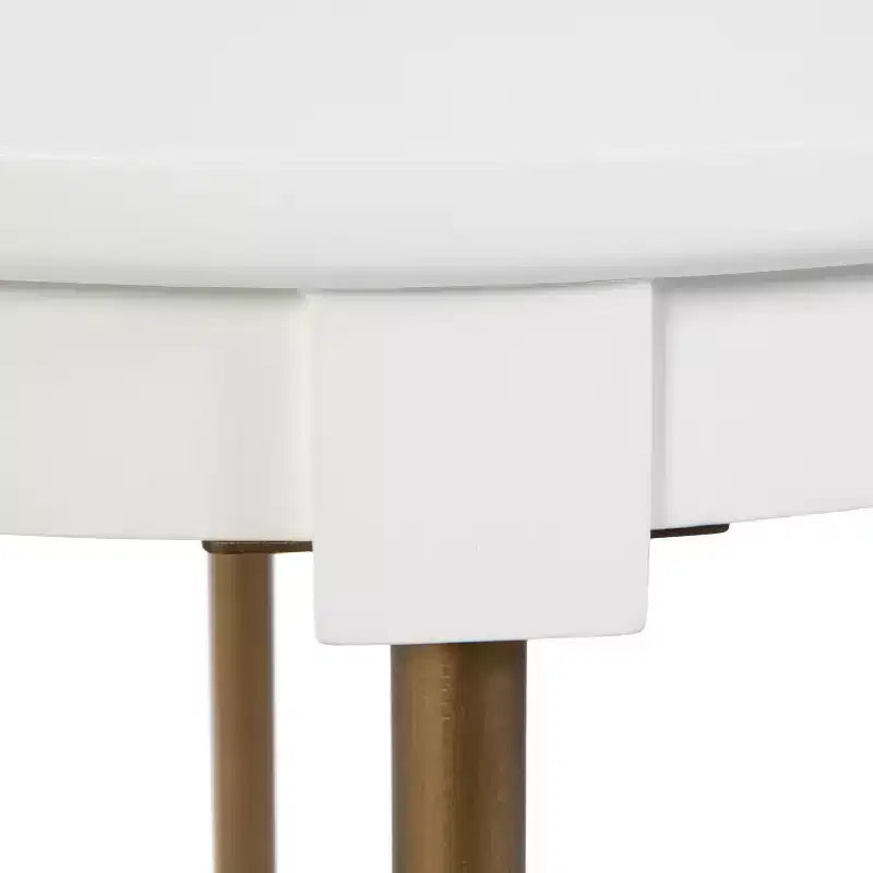 Table d'appoint ronde en MDF, 19x19x26, blanc