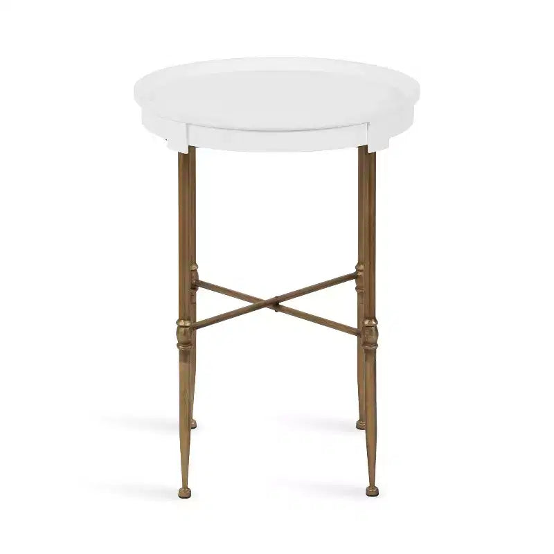 Table d'appoint ronde en MDF, 19x19x26, blanc