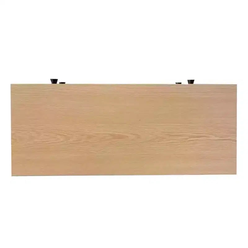 Meuble à chaussures fonctionnel imitation grain de bois avec 2 tiroirs à abattant et panneaux réglables