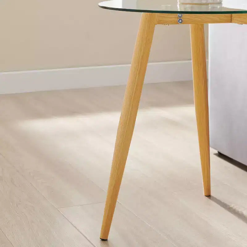Table d'appoint ronde en verre de style Mid-Century Modern - Danya B.