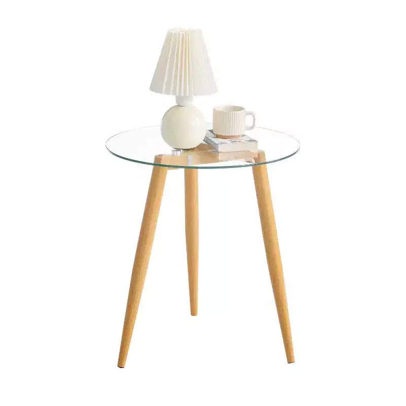 Table d'appoint ronde en verre de style Mid-Century Modern - Danya B.