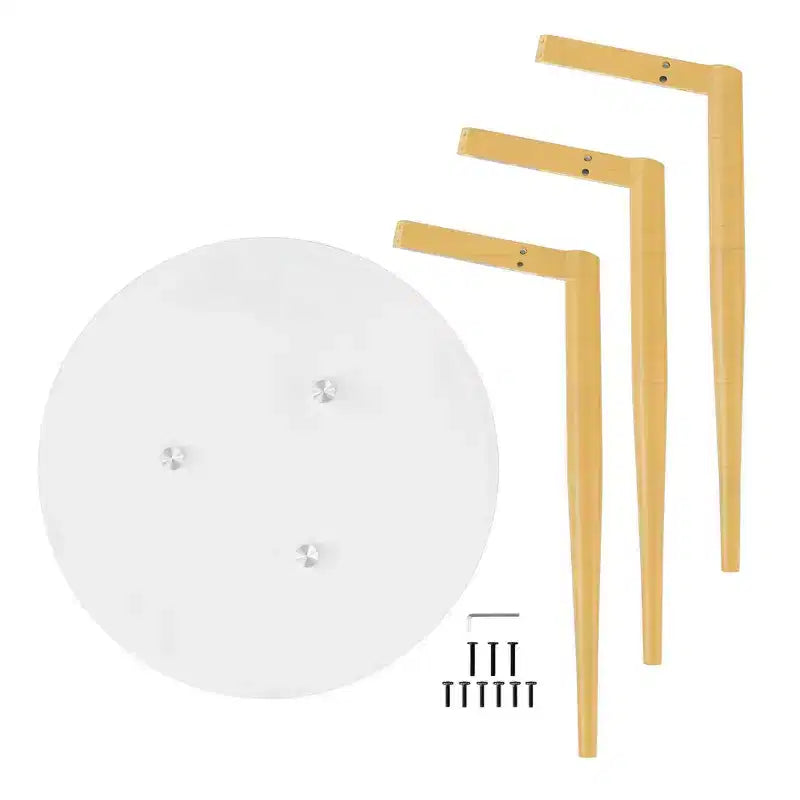 Table d'appoint ronde en verre de style Mid-Century Modern - Danya B.