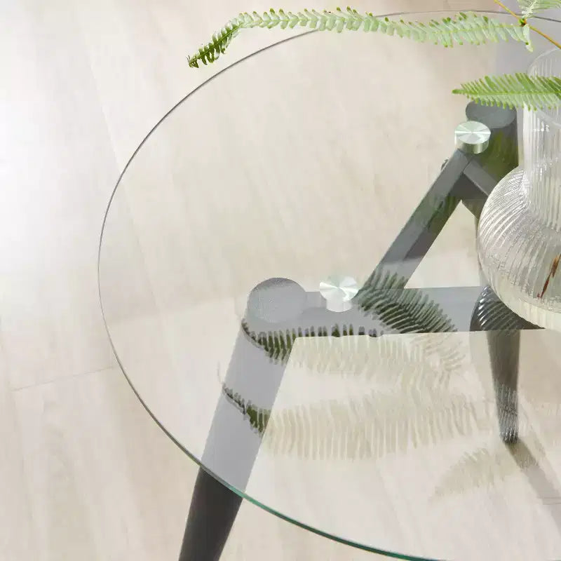 Table d'appoint ronde en verre de style Mid-Century Modern - Danya B.