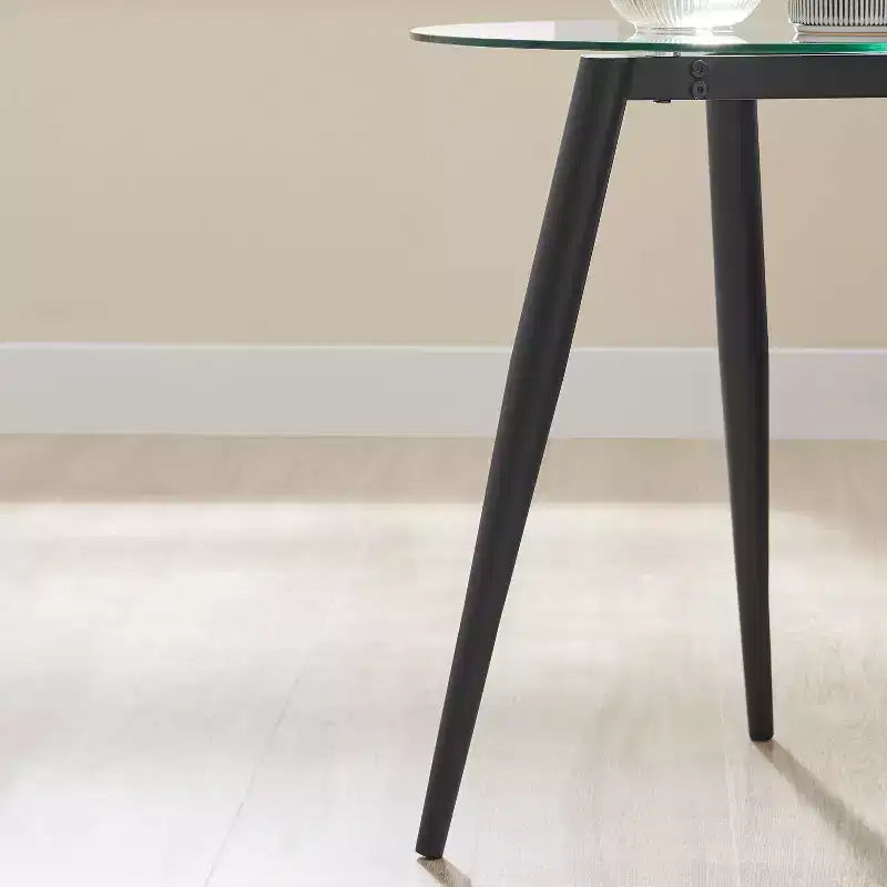 Table d'appoint ronde en verre de style Mid-Century Modern - Danya B.