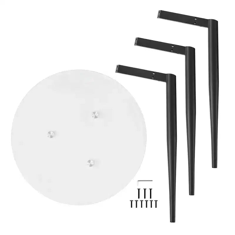 Table d'appoint ronde en verre de style Mid-Century Modern - Danya B.