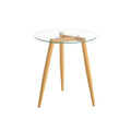 Van Beuren Round Mid-Century Modern Glass Top Side Table - Danya B.