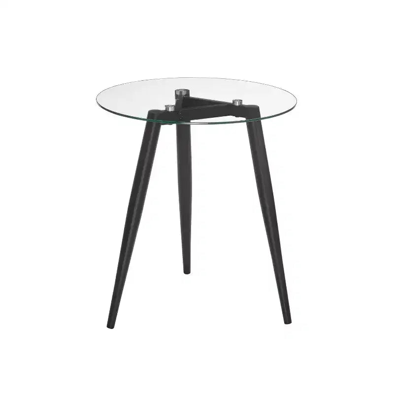 Table d'appoint ronde en verre de style Mid-Century Modern - Danya B.