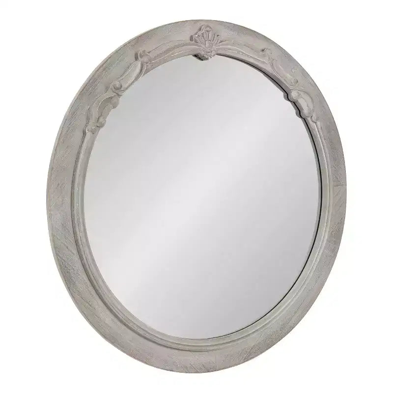 Miroir rond en MDF, 26 de diamètre, gris