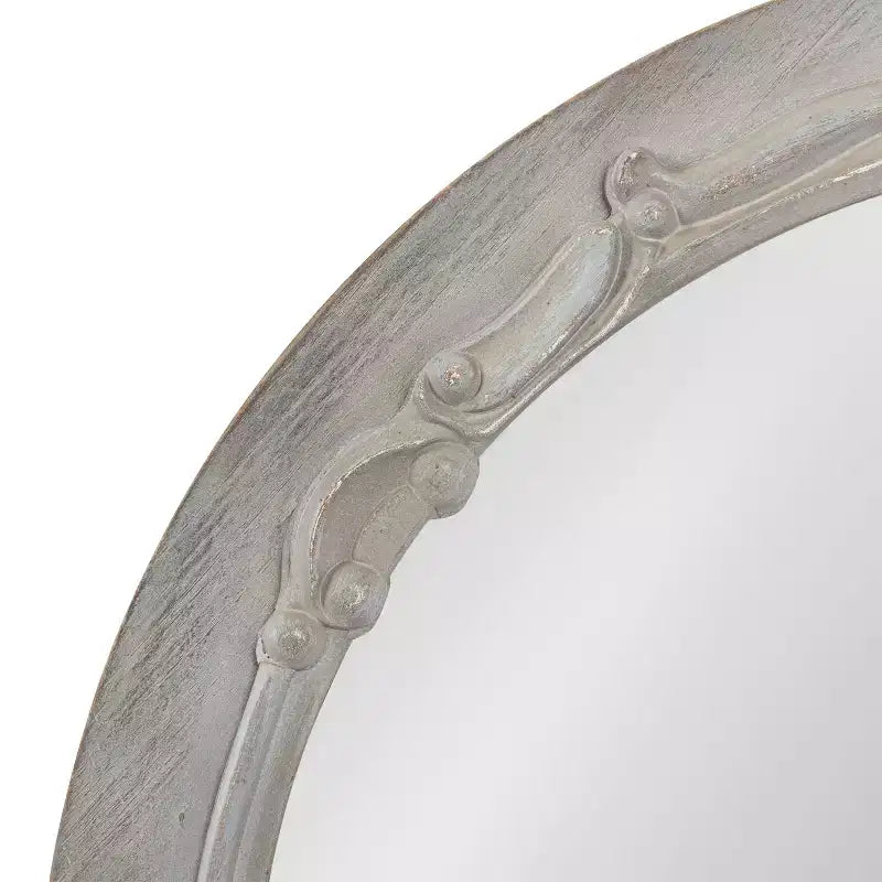 Miroir rond en MDF, 26 de diamètre, gris