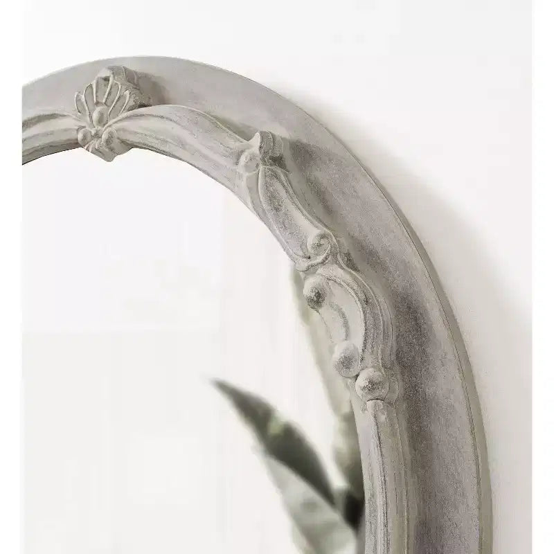 Miroir rond en MDF, 26 de diamètre, gris